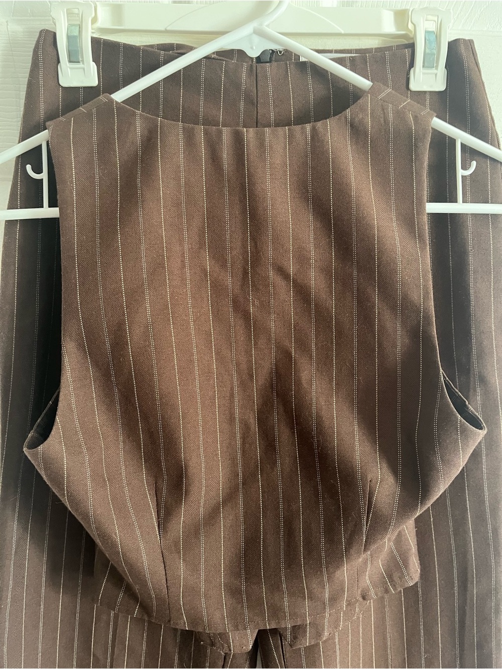 SET Reformation Brown Striped Cohen Vest Top and Straight Leg Pants size 0 - Picture 7 of 14